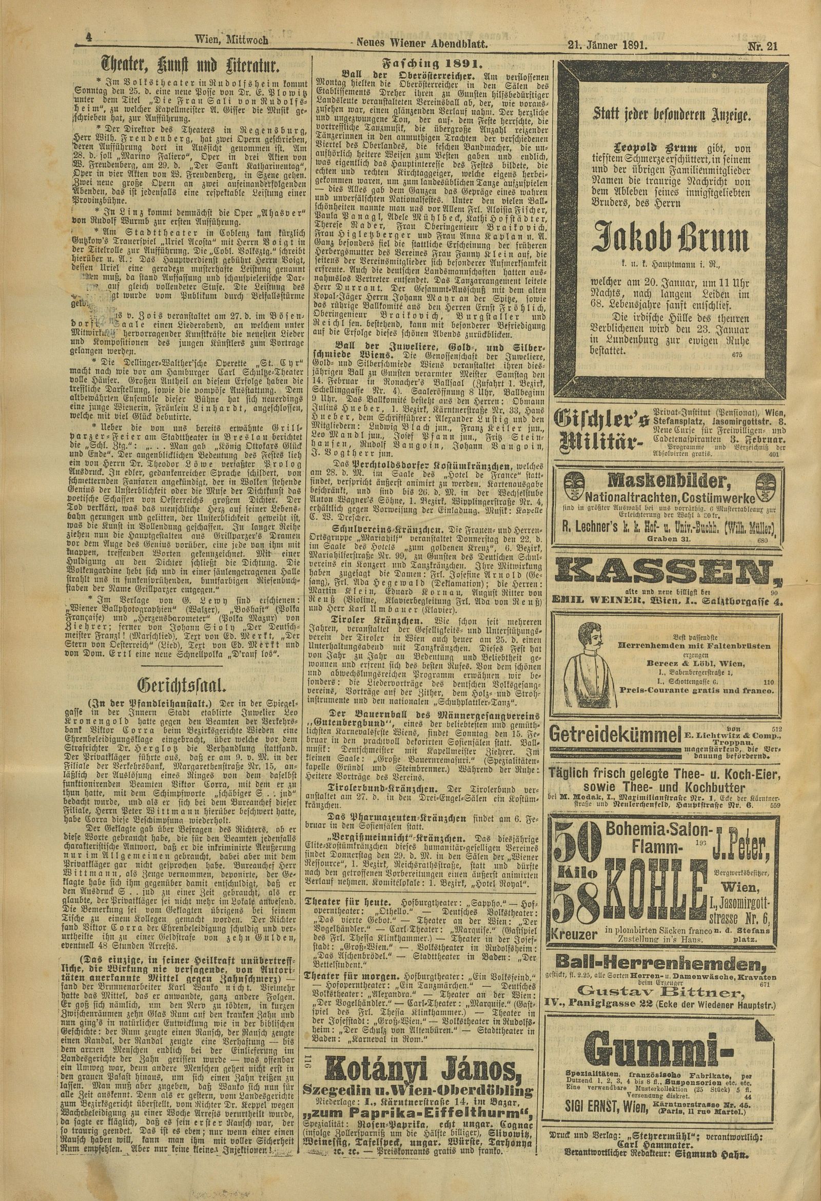 Historischer Zeitungsartikel über den Tirolerbund in Wien, Dokument 4